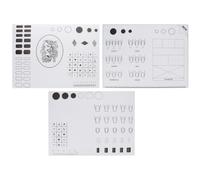 POPETPOP 3 Pcs Silicone Nail Art Mat, Washable Foldable Practice Plate for Stamping Designs and Colour Testing, White Nail Shapes for Manicure Use