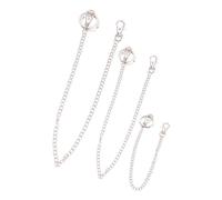 POPETPOP 3 Pcs Silver Iron Chains for Jeans and Pants, Fashionable Punk Hip-hop Style, for Hanging Keys and Small Accessories, Trendy Metal Belt for Men and Women