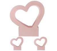 POPETPOP 3 Pieces Heart Shaped Paper Flower Boxes Set, Pink 30x29.5x7cm Floral Wrapping Basket, Waterproof Handheld Boxes for Valentine’s Day Flower Arrangements