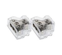 POPETPOP 3 Way Car Audio Distributor Power Ground Distribution Block Impact Resistant Made of Zinc Alloy and Plastic 2pcs for Multi Car Amp Systems and Other Vehicles