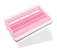 POPETPOP 30-Hole Thread Holder Cross Stitch Organizer Mini Plastic Floss Storage for Craft Projects in Jelly Pink