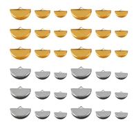 POPETPOP 300Pcs Ribbon Clamp Ends Jewelry Making Accessories Half Round Tassel Crimp Fastener Clasps for DIY Crafts Leather Cord Ends Cord Endings for Handmade Jewelry