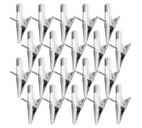 POPETPOP 300pcs Small Ornaments Clips Alligator Clamps 3cm Clip Decorations | Spring Alligator Hanger Clip with Quick Clip Feature, Secure Ribbon Attachment, Silver Metal Finish, for Crafters and Event