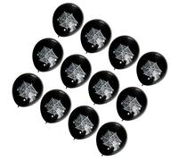 POPETPOP 30pcs 12inches Halloween Aluminium Foil Balloons Black Colour Reusable Ball and Spider Shapes Easy to Blow for Ghost Festival and Cosplay Party Decorations