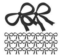 POPETPOP 30pcs Black Acrylic Bowknot Drink Markers for Glassware with Universal Compatibility and Visual Appeal Enhancement, Elegant Wine Charms for Intimate Celebrations and Engagement