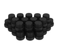 POPETPOP 30pcs Essential Oil Bottle Dispenser Caps with 18mm Screw Lid, Black Pp Material, Suitable for 5-100ml Bottles, Easy to Use and Convenient Replacement for Aromatherapy Sealing