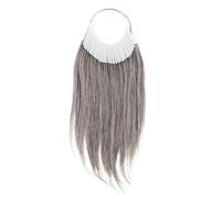 POPETPOP 30pcs Hair Color Chart Rings for Hair Color Testing and Research 70% Dark Grey 30% White Plastic Material for Salon Use