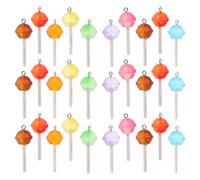 POPETPOP 30pcs Mini Lollipop Pendant Charms Sweet Food Resin Jewelry Making Supplies Cute Keychain Charms for DIY Crafts Bracelet Necklace Decoration Random Color