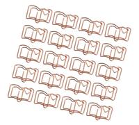 POPETPOP 30pcs Rose Gold Paper Clips Decorative Book Clips Small for Office Accessories Cute Shaped Suitable for Document Organizing and School Use