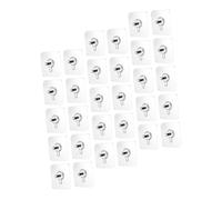 POPETPOP 30pcs Screw-Free Adhesive Stickers with 7.8x7.8cm Nano Patch, Includes 6mm/8mm/10mm Screws, Compact Wall Hooks for Kitchen and Bathroom Picture Hanging Without Drilling