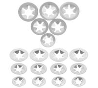 POPETPOP 30Pcs Stainless Steel Bearing Clamps Retaining Rings Internal Tooth Plum Washers Assortment, Sizes 5X12 5X14 6X16, Mechanical Shaft and Bearing Fastening