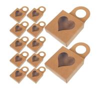 POPETPOP 30pcs Wine Bottle Boxes Window Display Hanging Design Sturdy Kraft Paper Natural Kraft Paper Texture Heart-shaped Party Decoration Home Decor Packaging