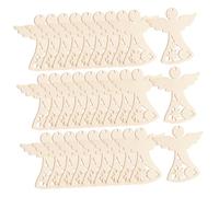 POPETPOP 30pcs Wooden Angel Shape Cutouts for Crafts DIY Painting Bulk Christmas Decorations Handmade Craft Supplies