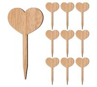 POPETPOP 30pcs Wooden Plant Labels Garden Tags with Heart Shape, Potted Plant Markers for Herb, Succulent and Flower Identification, Decorative Gardening Signs for Outdoor and Indoor Use