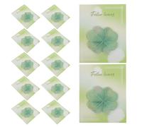 POPETPOP 32pcs St Patrick's Day Four Leaf Clover Adhesive Note Pads, Small Self-stick Memo Notes for School, Office Classroom Supplies, Removable Sticky Notepads