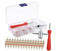 POPETPOP 32pcs Tire Core Removal Tool Wrench Set for Cars Trucks Bikes Motorcycles Durable Valve Core Installer and Remover for Quick Tyre Valve Maintenance