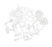 POPETPOP 33Pcs Flower Fondant Decorating Tools Plastic Cake Mold with Embossing Stamps, Sturdy PP Material for DIY Cake Decorating at Home and School Crafts