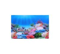 POPETPOP 3d Aquarium Background Sticker Easily Adhesive and No Sticky Residue Features Synthetic Material Decorative Sea World Scenery Pattern Design for Fish Tank Suitable for Plastic