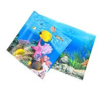 POPETPOP 3d Double-sided Aquarium Background Sticker with Thickened Film Paper, Easy to Attach Fish Tank Wallpaper, Stylish Blue Underwater Decorative Backdrop for Aquarium