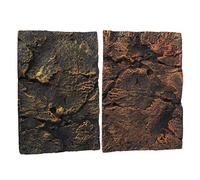 POPETPOP 3D Reptile Tank Background Panel 17.5X11.8 Inch Self-Adhesive Decorative Plate for Turtle Vivarium Aquarium Accessories