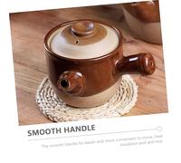 POPETPOP 3l Small Chinese Medicine Stew Clay Casserole Pot with Lid, Semi-Glazed Earthenware Cooking Pot for Herbal Decoction, Kitchen Essential Traditional Pottery Cookware