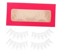 POPETPOP 3pairs False Lashes for Women Inspired Cosplay Lashes White for Halloween Costume Party Makeup