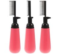 POPETPOP 3pcs 130ml Hair Dye Comb Bottles Set Plastic Root Comb Applicator Bottles for Hair Coloring Salon Dispenser with Brush Suitable for Professional and Home Use Random Color