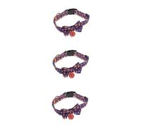 POPETPOP 3pcs Adjustable Pet Bowknot Collar Cat Dog Collar Halloween Cat Dog Decorative Pet Necklace