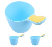 POPETPOP 3pcs Baby Bathing Cups Blue Water Ladle Set, Newborn Hair Wash Jug with Rinse Function, Multipurpose Baby Shampoo Rinser for Infant Bathing and Hair Cleaning