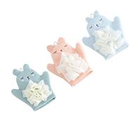 POPETPOP 3pcs Baby Shower Gloves Bath Mitts Reusable Wash Gloves Cartoon Dual-Sided Bath Rubbing Towels for Toddler Bathing