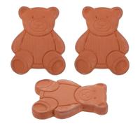 POPETPOP 3pcs Bear-shaped Terracotta Sugar Softener Plates for Food Storage Containers, Brown Sugar Keeper Moisture Absorber, Kitchen Gadget for Biscuit and Snack Preservation