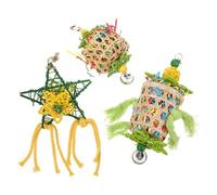 POPETPOP 3pcs Birds Parrot Bite Polyester Sturdy Anti-biting Hanging Plaything for Home Decoration Parrot Cage Accessory