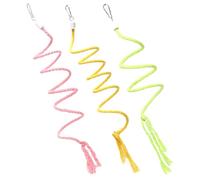 POPETPOP 3pcs Bite-resistant Climbing Rope Toy for Parakeets and Lovebirds, Cloth Material Birdcage Swing Toy, Training and Playing Accessory for Pet Birds