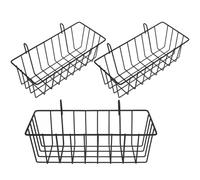 POPETPOP 3pcs Black Iron Hanging Hay Rack Bunny Feeder Holder for Cage Small Animals Rabbit Guinea Pig Hay Feeding Supplies