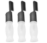 POPETPOP 3pcs Black Pet Applicator Bottles for Hair Coloring and Beauty Treatments at Home, Lightweight Squeeze Bottles with Nozzle for Precise Dye Application and Hair Styling