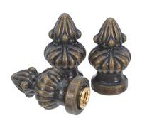 POPETPOP 3pcs Brass Pineapple Lamp Finials with M6 Adapter, Decorative Zinc Alloy and Copper Material, Easy Installation for Table Lighting Decor and Varied Interiors
