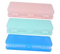 POPETPOP 3Pcs Capacity Transparent Pencil Case Dual Sided Design for Students Convenient Storage for School Supplies