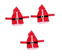 POPETPOP 3pcs Christmas Pet Costume Coat for Dogs and Cats Adorable Red Outfit for Holiday Parties Soft and Breathable Xmas Apparel for Pets