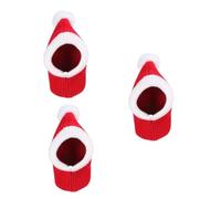 POPETPOP 3pcs Christmas Pet Headwear for Dogs and Cats Holiday Ornament Hat Red Comfortable and Design for Festive Celebrations and Parties
