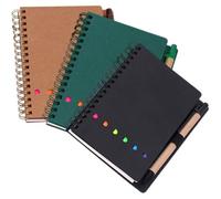 POPETPOP 3pcs Coil Notepad Set for Office and School - Small Spiral Notebooks in Green, Black, and Brown - Practical Schedule Notepad and Planning Notebook for Students and Meetings