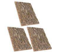 POPETPOP 3pcs Cork Bark Background for Reptiles Easily Climbable Design and Rustic Style, Natural Cork Material Aquarium Decor for Lizard and Reptile Habitat