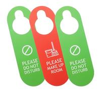 POPETPOP 3pcs Do Not Disturb Door Hanging Signs for Hotel and Club, Pvc Material Printing and Easy to Read Design, Unique and Eye-catching Door Handle Tags Random Color