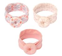 POPETPOP 3pcs Donuts Headbands Knotted Hair Wraps for Newborn, Soft Cotton Wide Band Hair Accessories Set