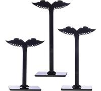 POPETPOP 3pcs Earrings Storage Holder Acrylic Jewelry Display Stand with Creative Shape Black Simple and Generous Style for Displaying Earrings in Your Own Home