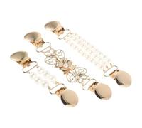 POPETPOP 3pcs Elegant Vintage Pearl Scarf Clips for Women Geometric Alloy Shawl Clasps with No Sharp Edges, Keeps Shirts and Dresses Cinched Perfectly for Daily Wear and Parties