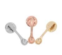 POPETPOP 3pcs Gold Silver Rose Gold Coffee Spoon Pin Brooch Alloy Set, Cute and Creative Lapel Badge for Backpacks Jackets Aprons, Suitable for Parties and Coffee Shops