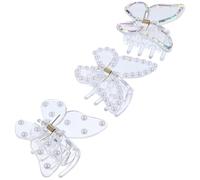 POPETPOP 3pcs Hair Claw Clips Small Hair Jaw Clamp Butterfly Shape Resin Practical Easy to Use Beautiful Unique for Women Suitable for Clean House
