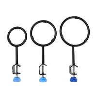 POPETPOP 3pcs Iron Support Ring Set with Cross Clamp, Silver Laboratory Retort Rings for Chemistry Experiments, Medium and Large Sizes for Lab Glassware Support