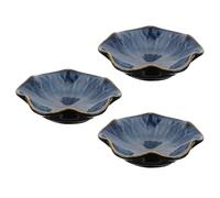 POPETPOP 3pcs Japanese-Style Ceramic Sauce Plates Set Leaf Shape Dipping Bowls for Serving Soy Sauce and Seasonings at Parties Or Dining
