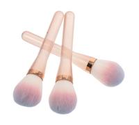 POPETPOP 3pcs Makeup Brush for Powder Blusher Brush Pink Plastic and Fibre Blending Dusting Highlighting for Beginners and Professionals Travel Opp Packaging